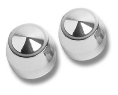 FRONT AXLE CAPS, (PAIR), for 25mm AXLE BEARING, "ELITE" (Chrome)