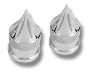 FRONT AXLE CAPS, (PAIR), for 3/4" AXLE BEARING, "TRIBAL" (Chrome)