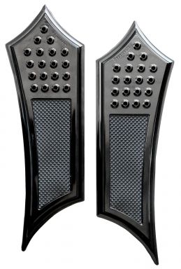 Extended "Drilled Instigator" Front Floor Boards (H-D, Black Finish)