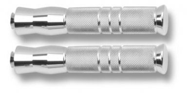 KNURLED GROOVED, FRONT RIGID MOUNTED PEGS, PAIR (Black)