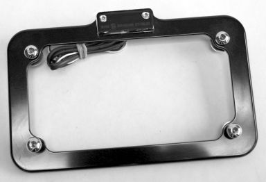 LICENSE PLATE FRAME W/LED LIGHT (Black Finish)